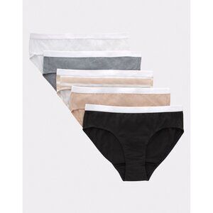 Hanes Originals Girls Tween Underwear Hipster Assorted Pack, 5-Pack, Size 8, NWT